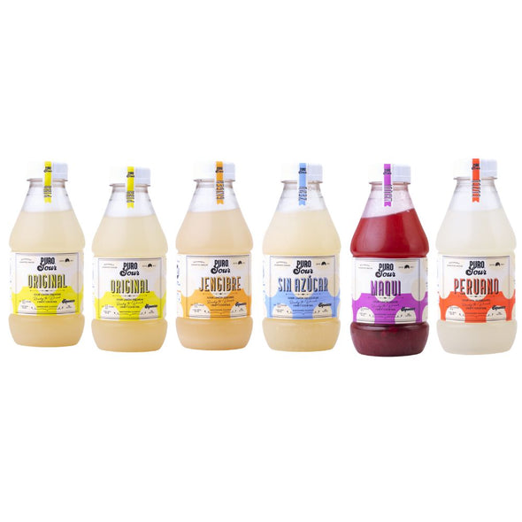 6-PACK SABORES (6 Botellas de Pisco Sour 5 Sabores)